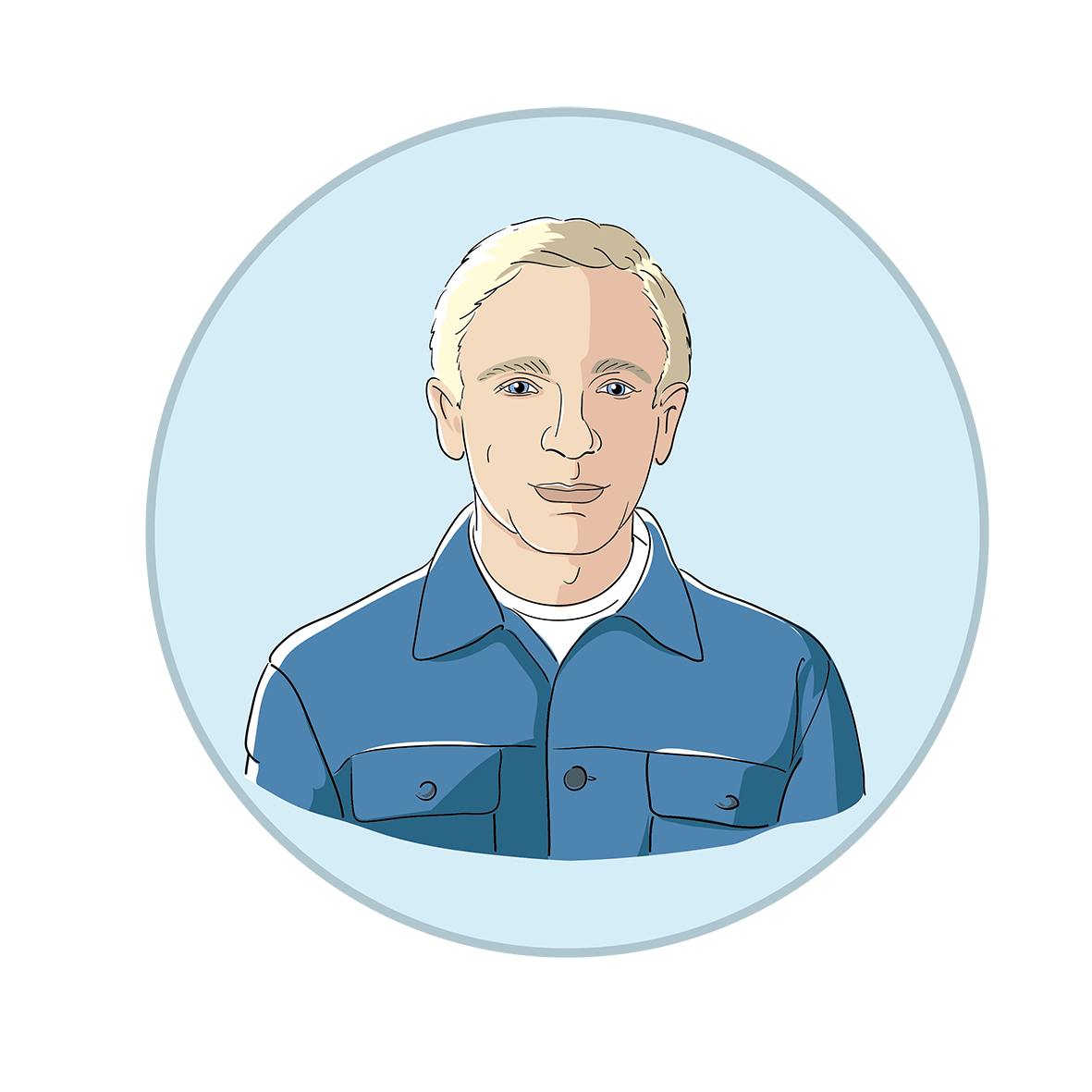 Grafik eines Mannes (Heiner), der Sie anschaut.